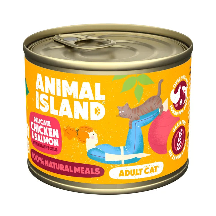 Animal Island wet cat food chicken salmon 12 x 200g