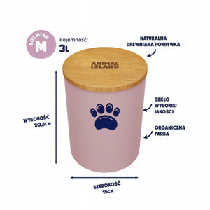 Cat food container with Cat's paw, size M, color Cashmere Pink Animal Island