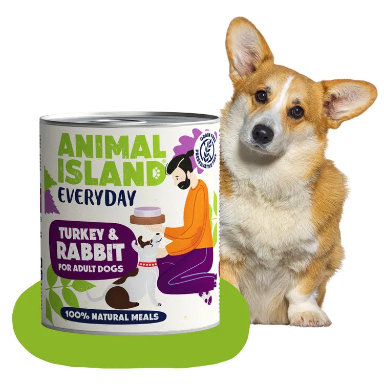 Wet dog food turkey rabbit Everyday 800g Animal Island