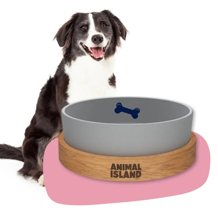 Dog bowl, size M 1300ml, Cool Gray, Animal Island