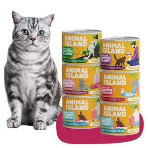 Animal Island wet cat food mix 5 flavors 6x200 g