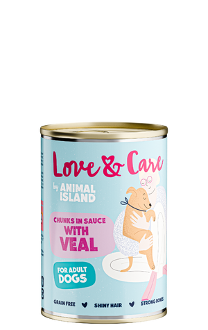 Wet dog food 70% meat with veal 400g Love&Care