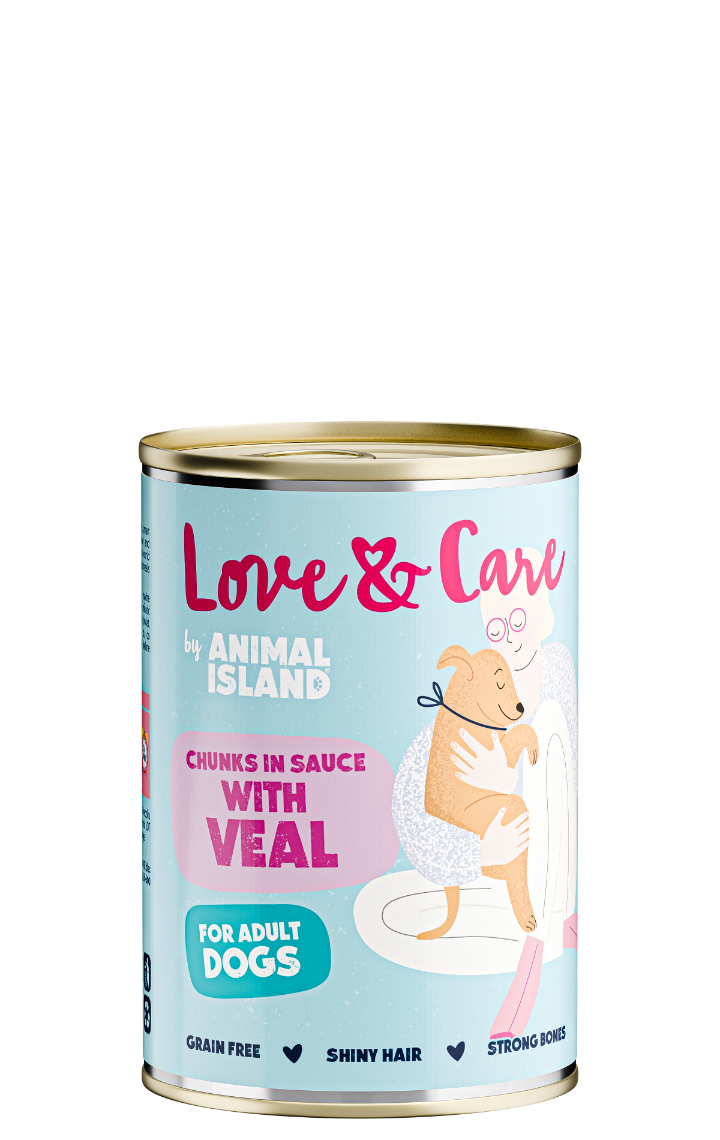 Wet dog food 70% meat with veal 400g Love&Care