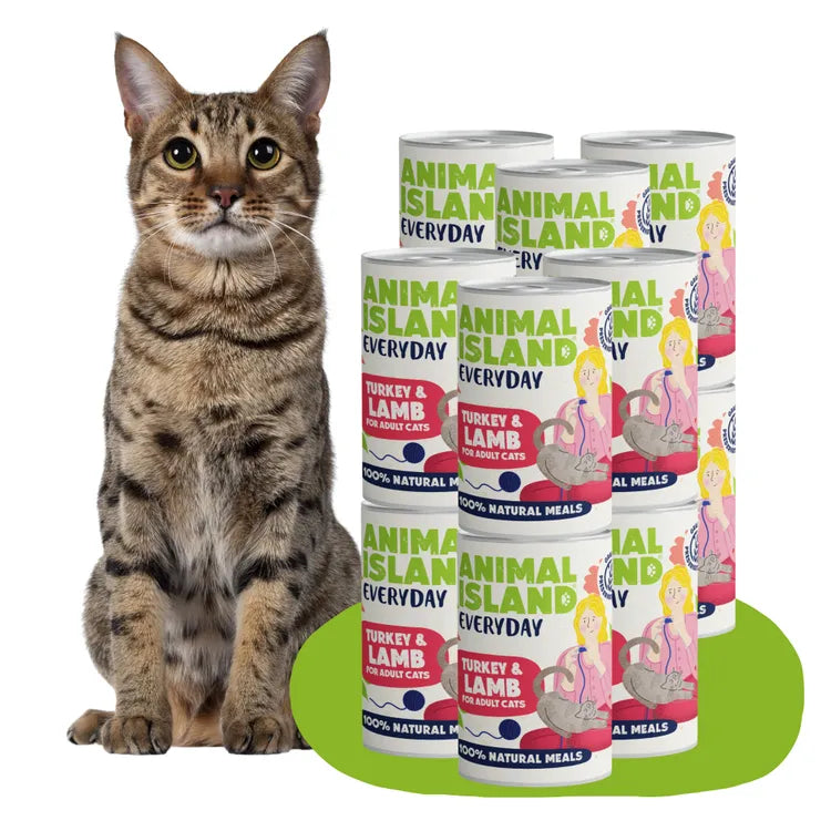 Wet cat food turkey lamb Everyday 12x400g Animal Island