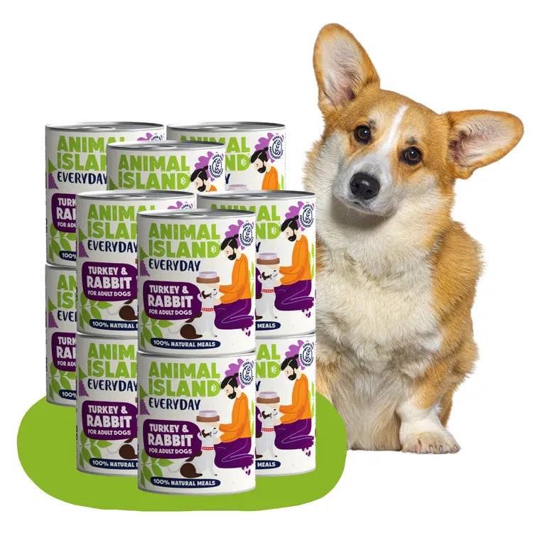 Wet dog food turkey rabbit Everyday 12x800g Animal Island