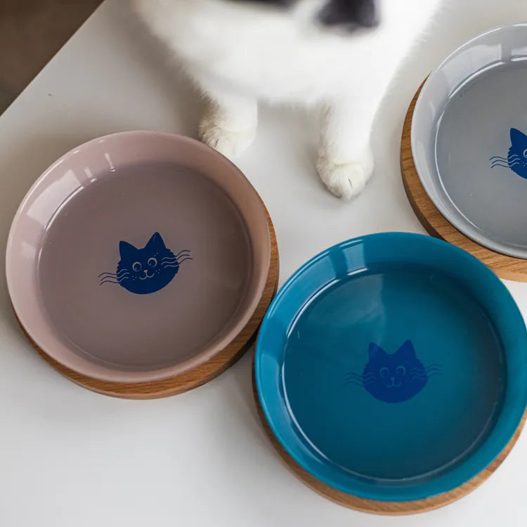 Cat plate with stand, 18 cm, Cashmire Pink color, Animal Island