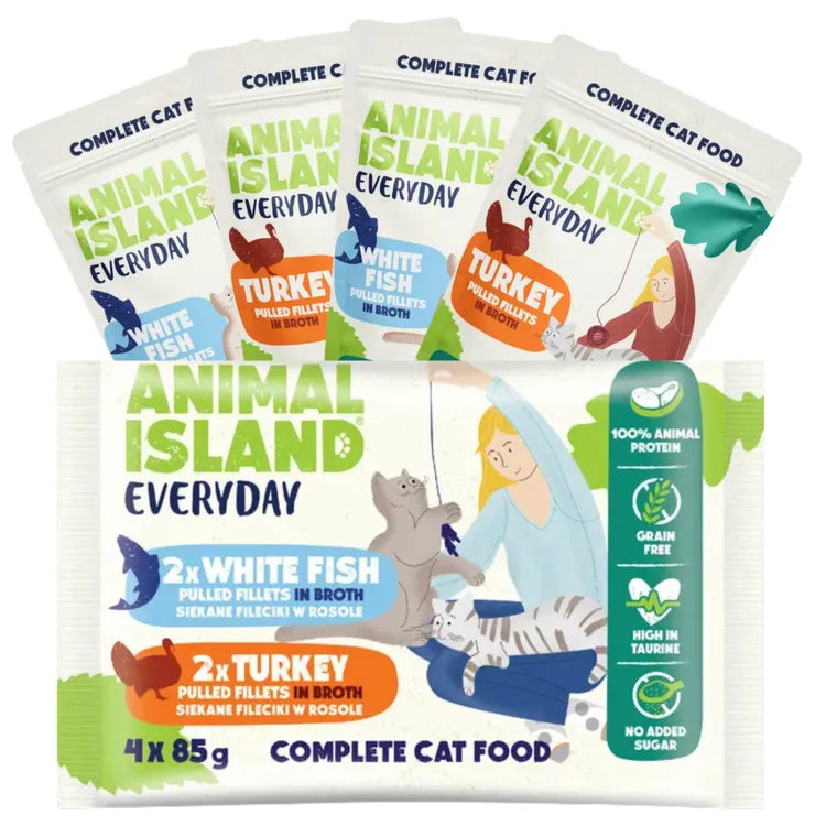 Wet cat food sachets Mix 12 x 85g + Set