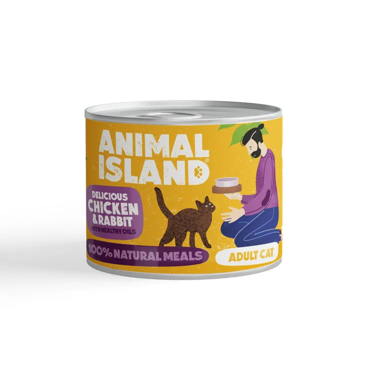 Wet cat food chicken rabbit 6x200g Animal Island