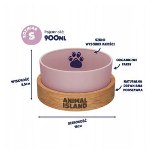 Dog bowl, size S 900ml, Cashmire Pink, Animal Island