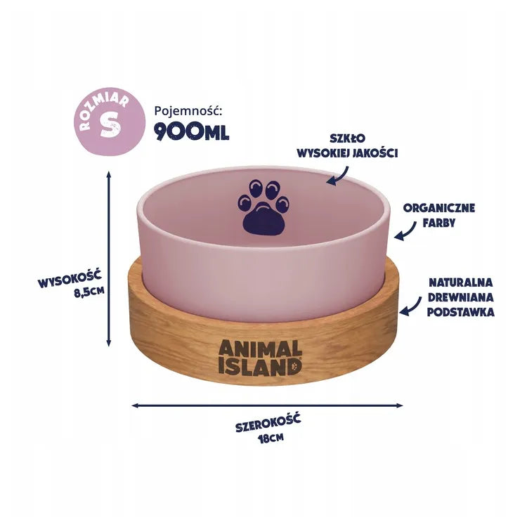 Dog bowl, size S 900ml, Cashmire Pink, Animal Island