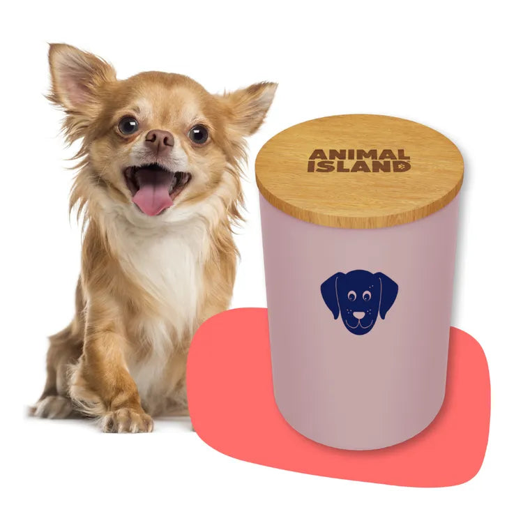 Dog food container with Dog head, size S, color Cashmere Pink Animal Island