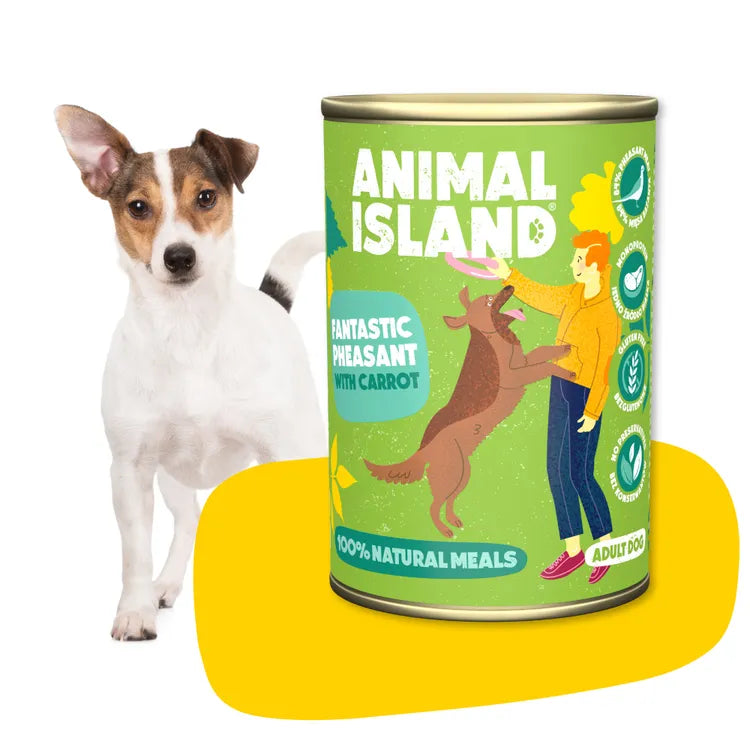 Mokra karma dla Psa Animal Island bażant z marchewką 12 x 400g