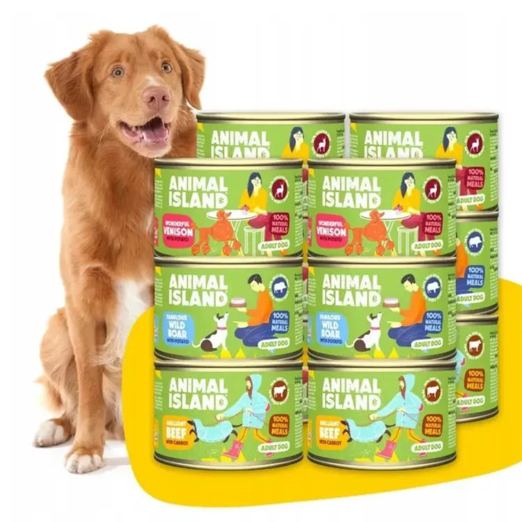 Wet dog food mix of flavors 12x410 g Animal Island