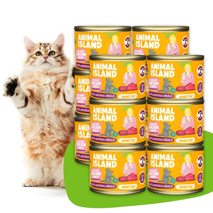 Wet food for cats chicken duck 12x200g Animal Island