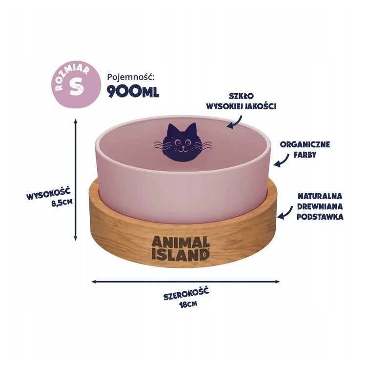 Cat bowl, size S 900ml, Cashmire Pink, Animal Island