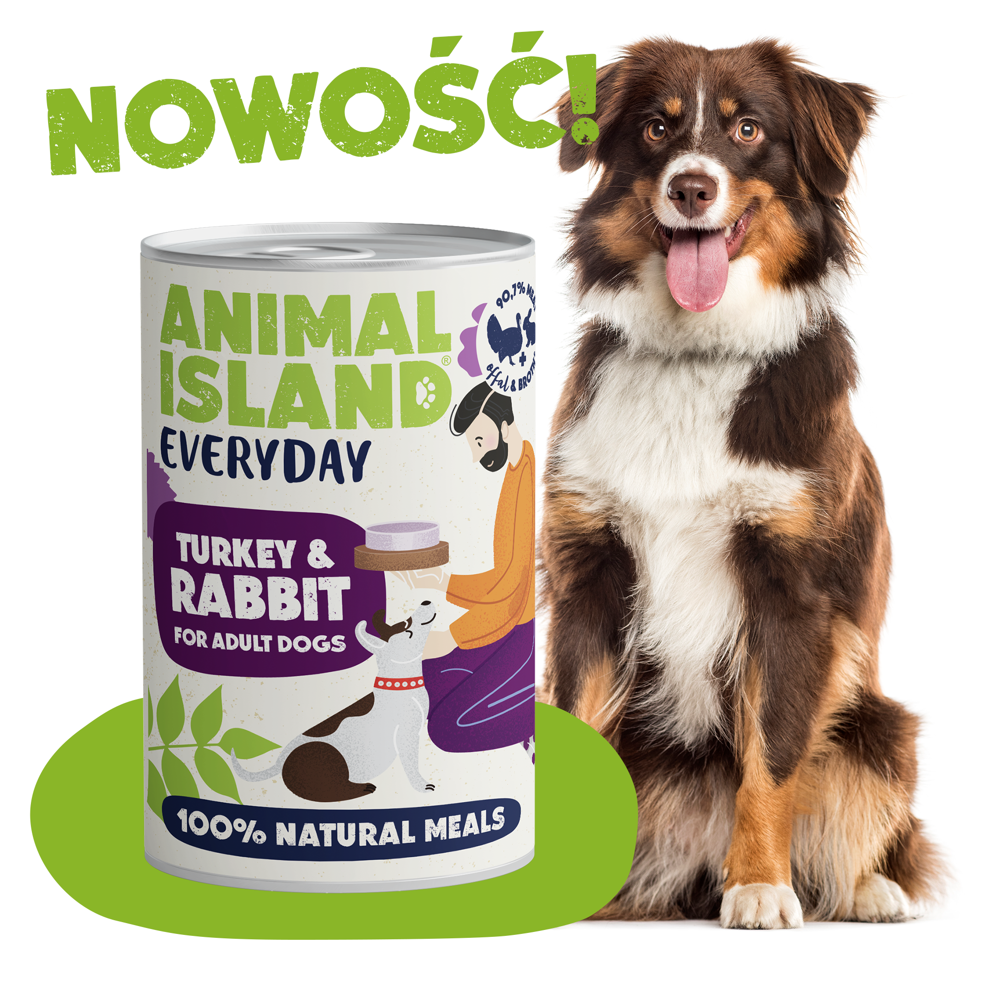 Animal Island Everyday wet food for dogs turkey rabbit 400g