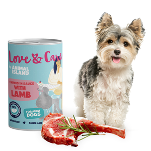 Wet dog food 90% meat with lamb 400g Love&Care