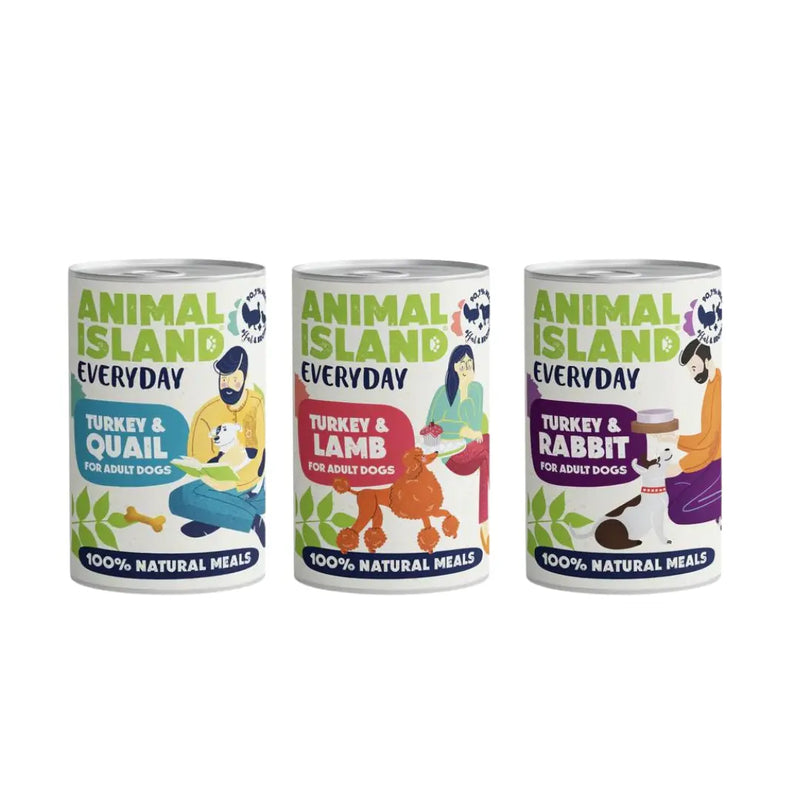 Wet dog food mix of 3 flavors Everyday 6x400 g Animal Island