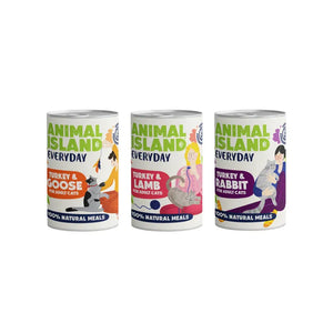 Wet food for cats, mix of 3 flavors Everyday 6x400 g Animal Island