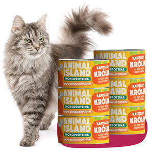 Wet cat food rabbit monoprotein 6x100g Animal Island