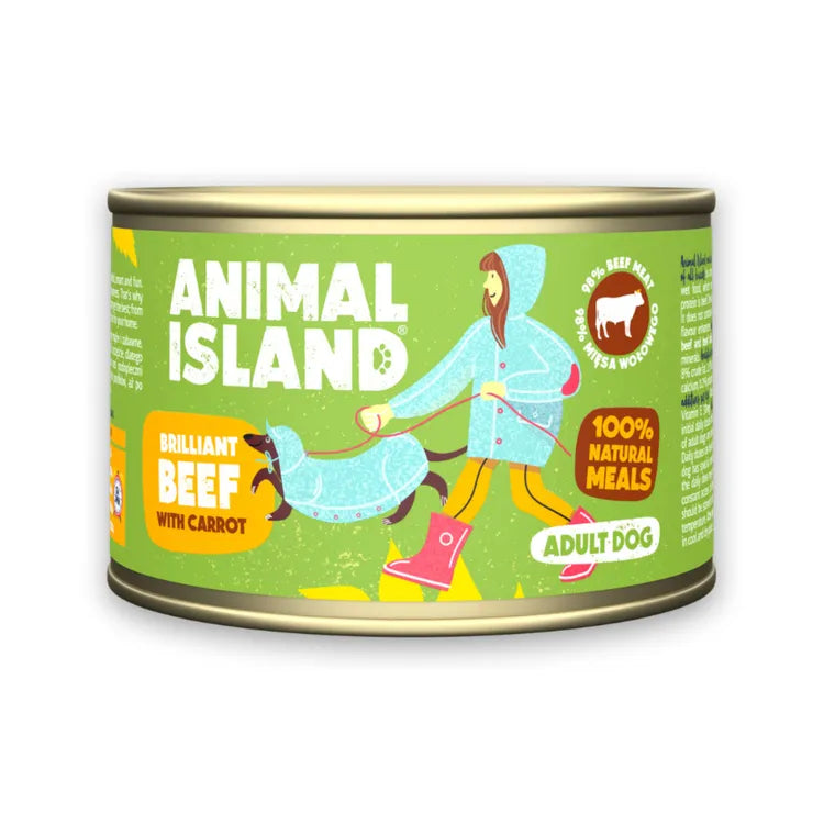 Mokra karma dla Psa wołowina z marchewką 12x 410g Animal Island