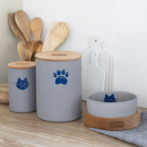 Cat bowl, size S 900ml, Cool Gray, Animal Island