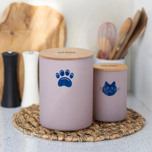 Cat food container with Cat's paw, size M, color Cashmere Pink Animal Island