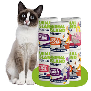 Wet food for cats, mix of 3 flavors Everyday 6x400 g Animal Island