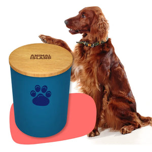 Dog food container with a Dog's paw, size M, color Deep Sea Blue Animal Island