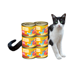 Wet cat food chicken salmon 6x200g Animal Island