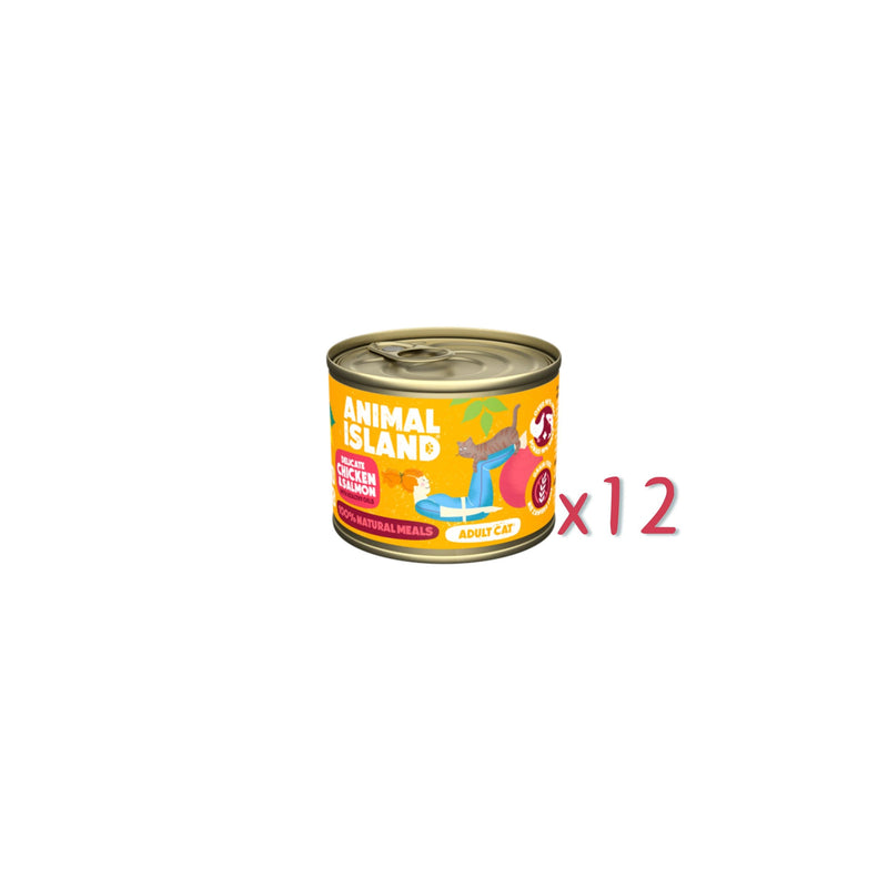 Animal Island wet cat food chicken salmon 12 x 200g