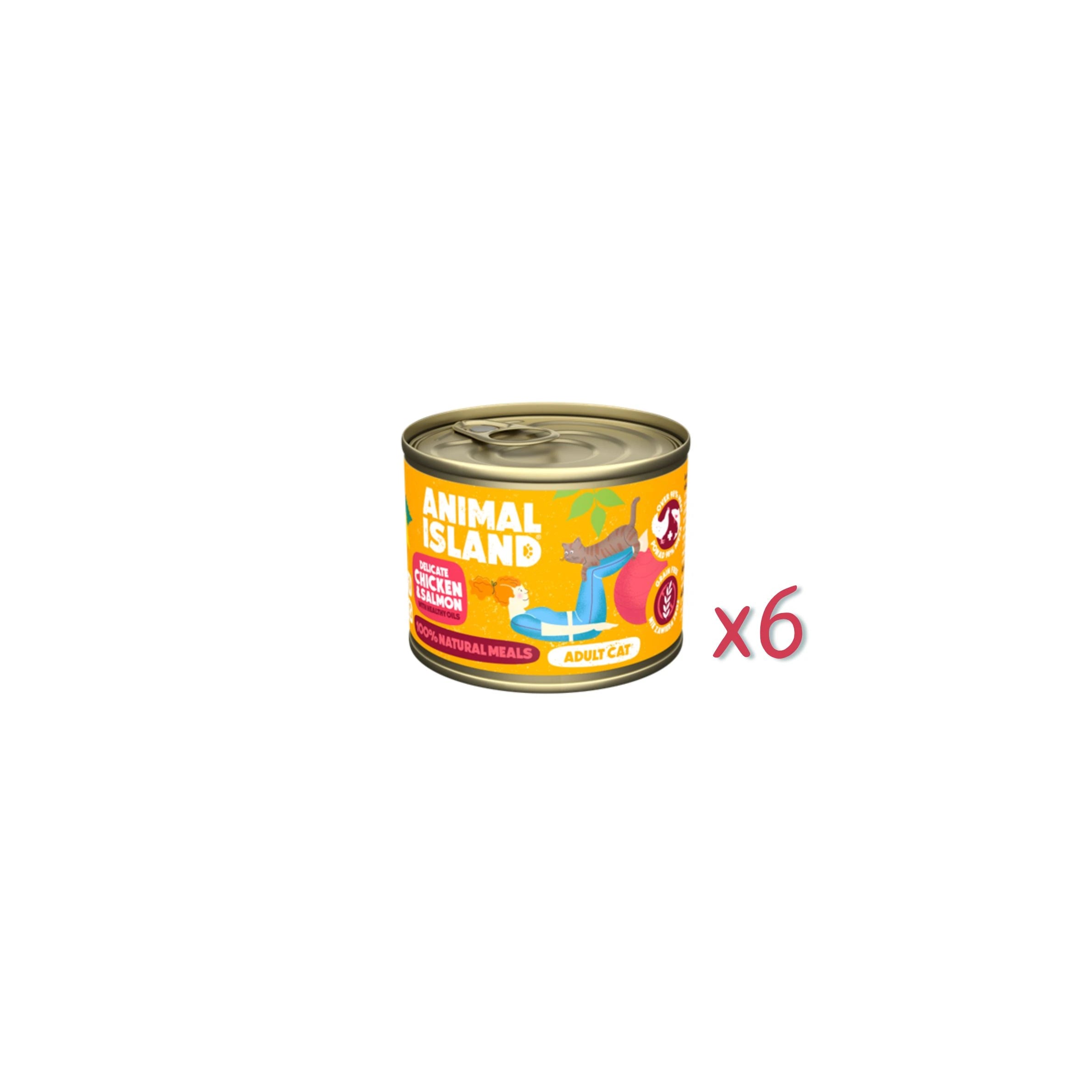 Wet cat food chicken salmon 6x200g Animal Island